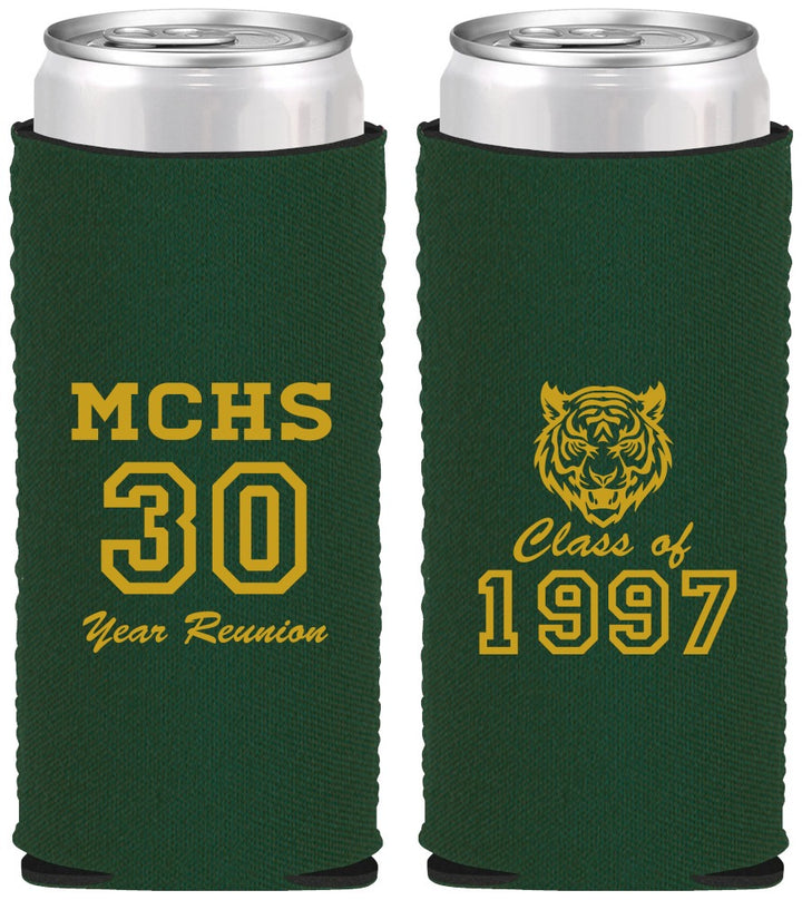 Custom Class Reunion Neoprene Slim Can Coolers - Class Of 1997 30 Year | 140017