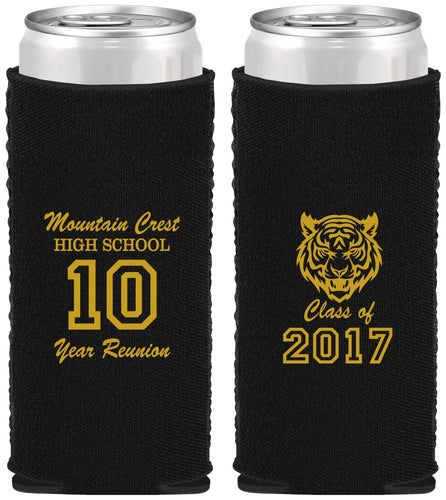 Custom Class Reunion Neoprene Slim Can Coolers - Class Of 2017 10 Year | 140020