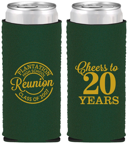 Custom Class Reunion Neoprene Slim Can Coolers - Class Of 2007 20 Year | 140021