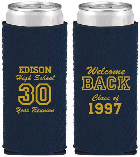Custom Class Reunion Neoprene Slim Can Coolers - Class Of 1997 30 Year | 140022