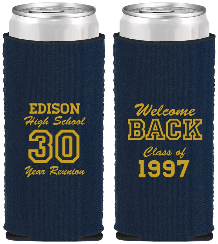 Custom Class Reunion Neoprene Slim Can Coolers - Class Of 1997 30 Year | 140022