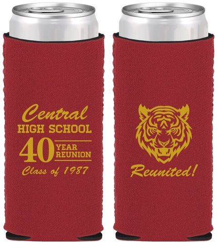 Custom Class Reunion Neoprene Slim Can Coolers - Class Of 1987 40 Year | 140023