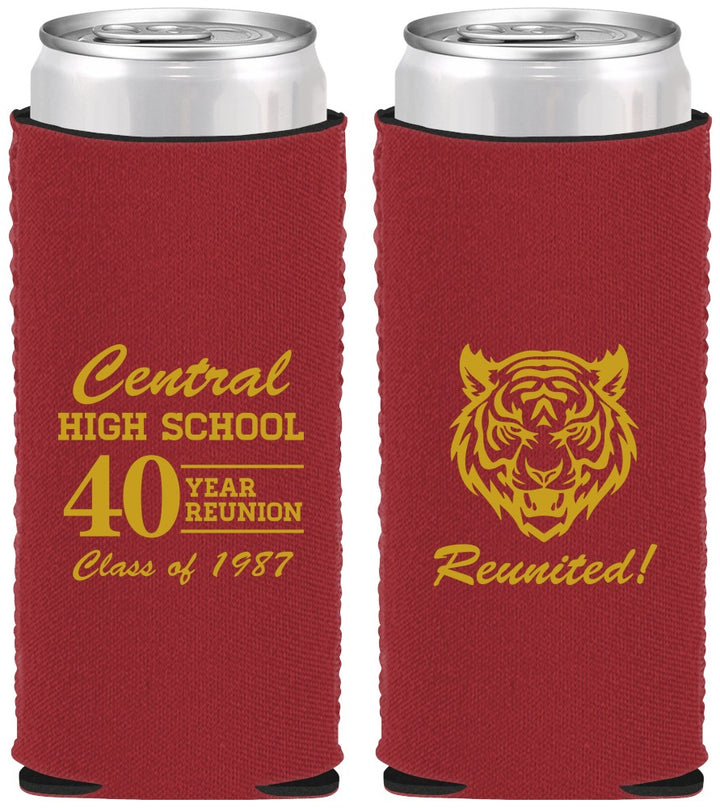 Custom Class Reunion Neoprene Slim Can Coolers - Class Of 1987 40 Year | 140023