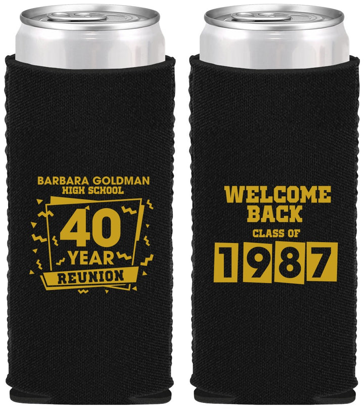 Custom Class Reunion Neoprene Slim Can Coolers - Class Of 1987 40 Year | 140028