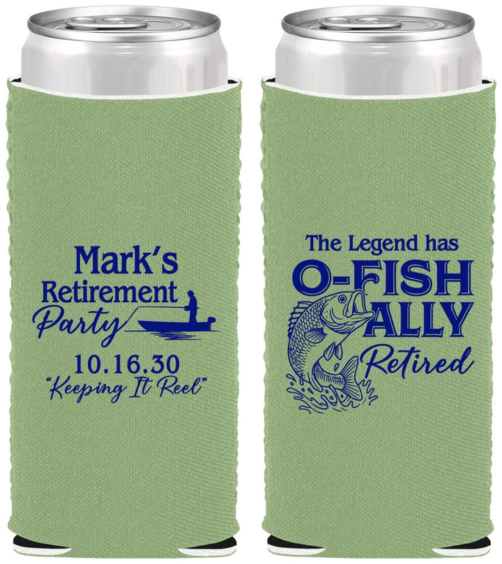 Custom Retirement Neoprene Slim Can Coolers - Ofishally Retired | 150008