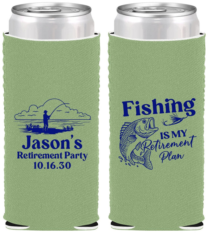 Custom Retirement Neoprene Slim Can Coolers - Fishing | 150009