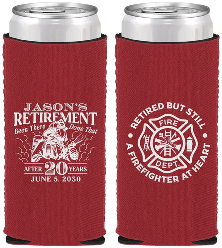 Custom Retirement Neoprene Slim Can Coolers - Firefighter | 150016