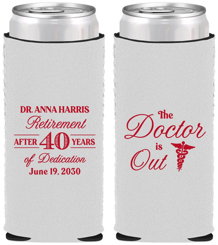 Custom Retirement Neoprene Slim Can Coolers - Doctor | 150017