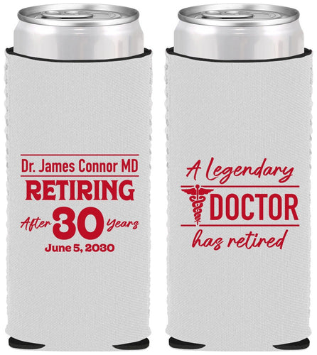 Custom Retirement Neoprene Slim Can Coolers - Doctor | 150018