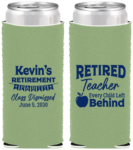 Custom Retirement Neoprene Slim Can Coolers - Teacher | 150022