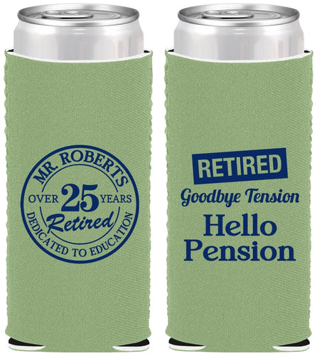 Custom Retirement Neoprene Slim Can Coolers - Teacher | 150024