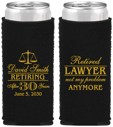 Custom Retirement Neoprene Slim Can Coolers - Lawyer | 150025