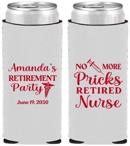Custom Retirement Neoprene Slim Can Coolers - Nurse | 150027