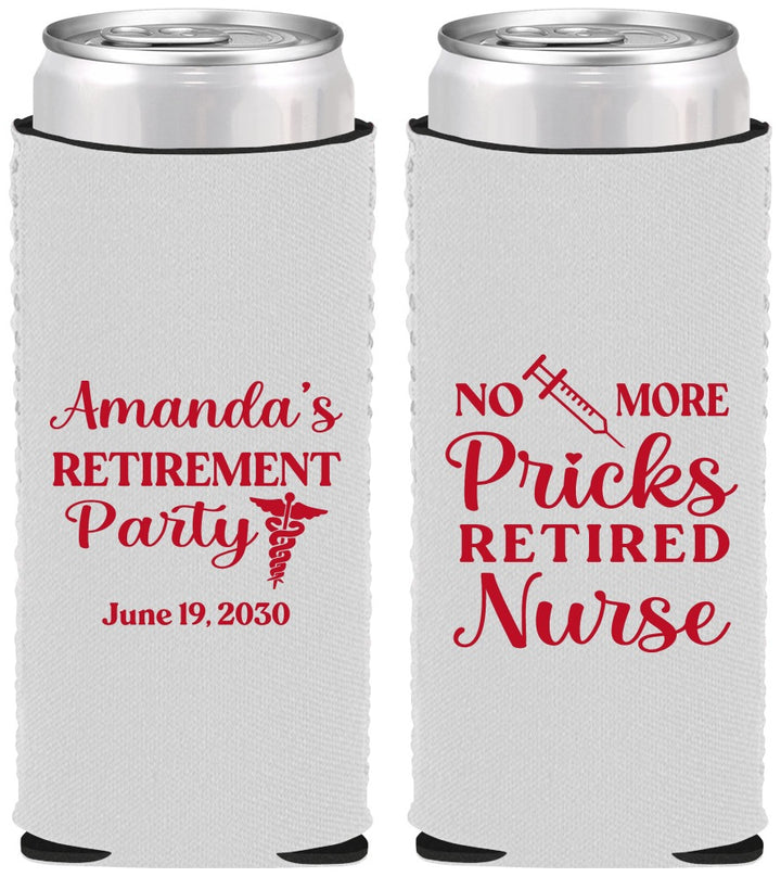 Custom Retirement Neoprene Slim Can Coolers - Nurse | 150027