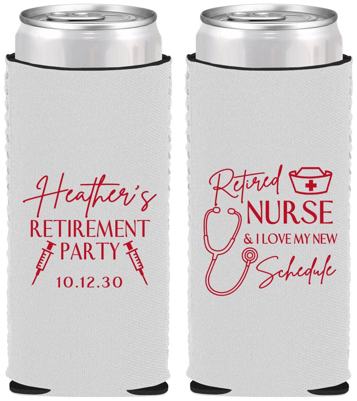 Custom Retirement Neoprene Slim Can Coolers - Nurse | 150028