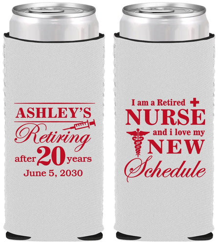 Custom Retirement Neoprene Slim Can Coolers - Nurse | 150029