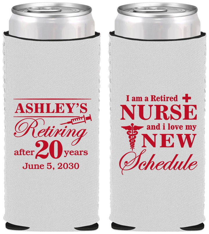 Custom Retirement Neoprene Slim Can Coolers - Nurse | 150029