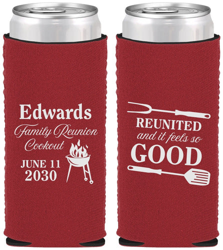 Custom Family Reunion Neoprene Slim Can Coolers - Bbq Reunited | 160001