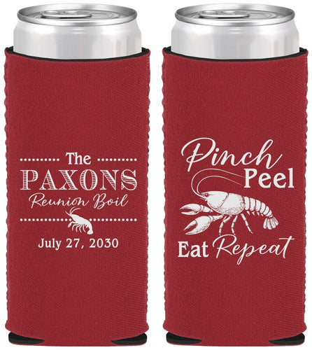 Custom Family Reunion Neoprene Slim Can Coolers - Crawfish Boil | 160006