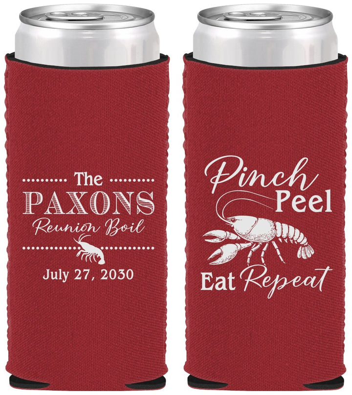 Custom Family Reunion Neoprene Slim Can Coolers - Crawfish Boil | 160006
