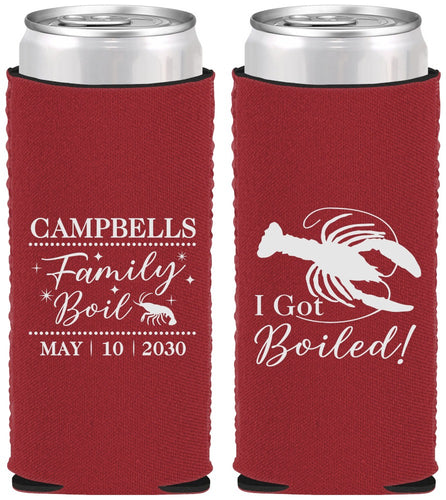 Custom Family Reunion Neoprene Slim Can Coolers - Crawfish Boil | 160008