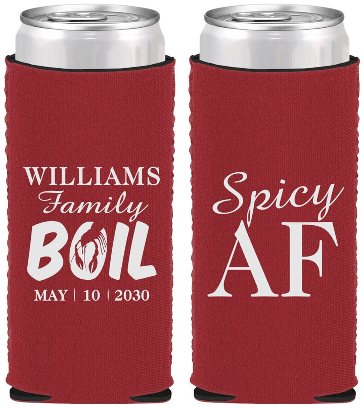 Custom Family Reunion Neoprene Slim Can Coolers - Crawfish Boil | 160009