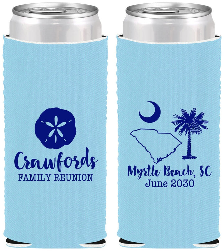 Custom Family Reunion Neoprene Slim Can Coolers - South Carolina | 160018