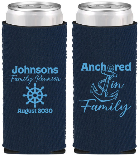 Custom Family Reunion Neoprene Slim Can Coolers - Cruise Nautical | 160020