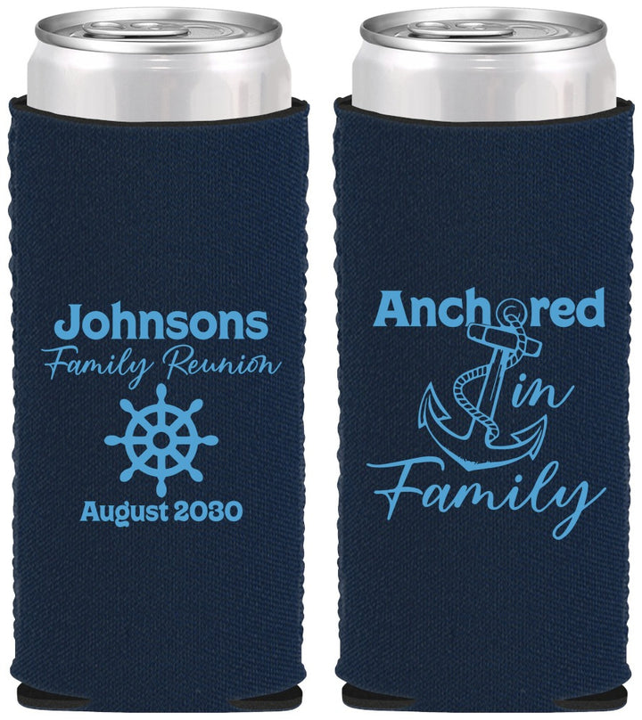 Custom Family Reunion Neoprene Slim Can Coolers - Cruise Nautical | 160020