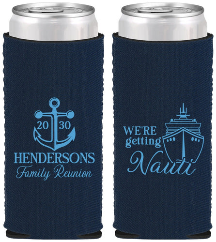 Custom Family Reunion Neoprene Slim Can Coolers - Cruise Nautical | 160021