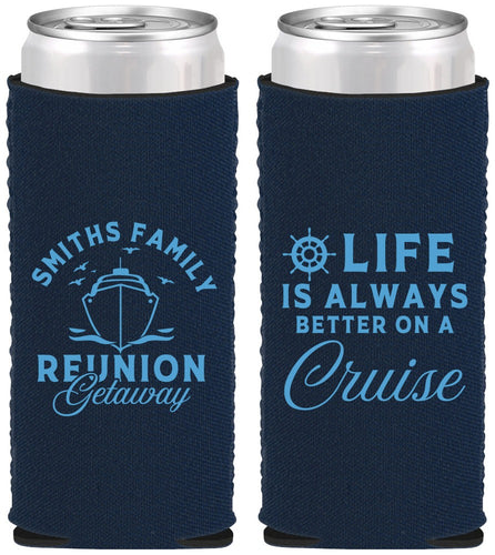 Custom Family Reunion Neoprene Slim Can Coolers - Cruise Nautical | 160022