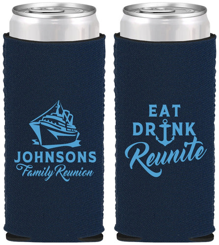 Custom Family Reunion Neoprene Slim Can Coolers - Cruise Nautical | 160023