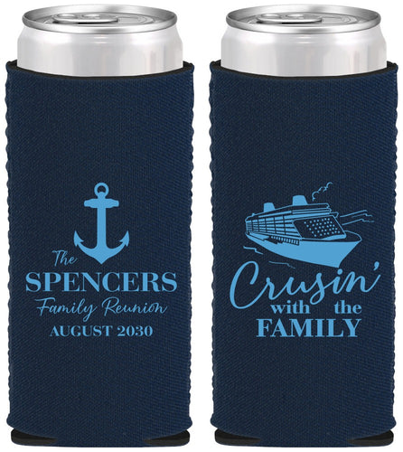 Custom Family Reunion Neoprene Slim Can Coolers - Cruise Crusin | 160026