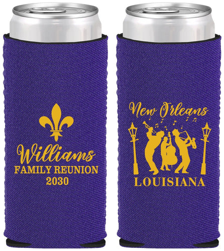 Custom Family Reunion Neoprene Slim Can Coolers - New Orleans | 160030