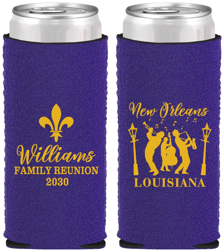 Custom Family Reunion Neoprene Slim Can Coolers - New Orleans | 160030