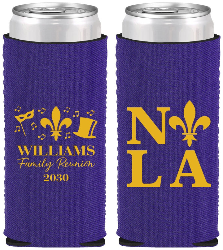 Custom Family Reunion Neoprene Slim Can Coolers - New Orleans | 160031