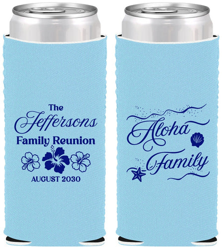 Custom Family Reunion Neoprene Slim Can Coolers - Hawaii | 160032