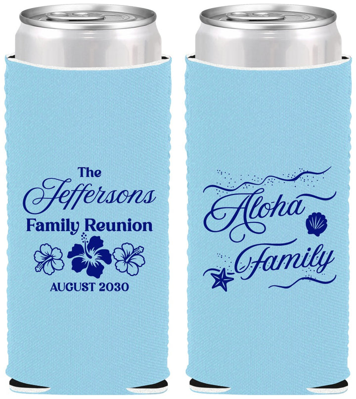 Custom Family Reunion Neoprene Slim Can Coolers - Hawaii | 160032