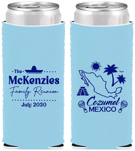 Custom Family Reunion Neoprene Slim Can Coolers - Mexico | 160033