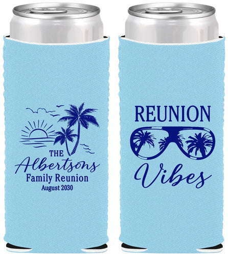 Custom Family Reunion Neoprene Slim Can Coolers - Beach | 160034