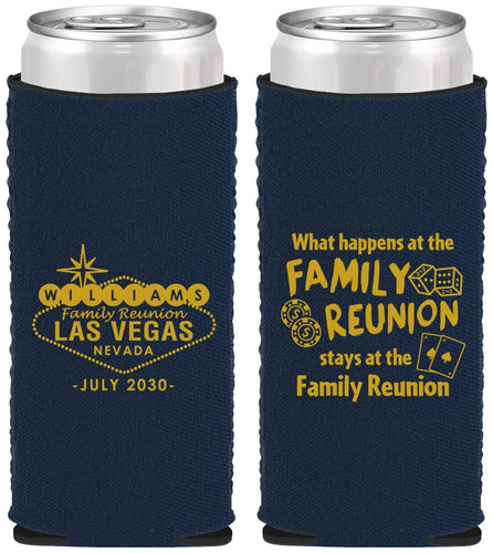 Custom Family Reunion Neoprene Slim Can Coolers - Las Vegas | 160038