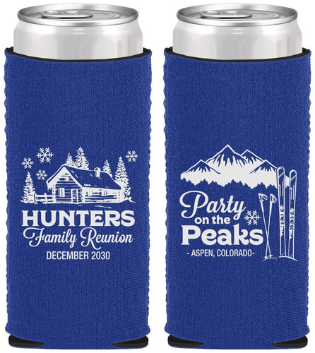 Custom Family Reunion Neoprene Slim Can Coolers - Ski Trip | 160042