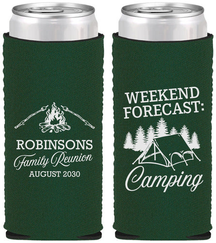 Custom Family Reunion Neoprene Slim Can Coolers - Camping | 160044