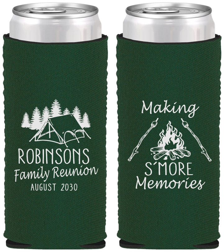 Custom Family Reunion Neoprene Slim Can Coolers - Camping | 160046