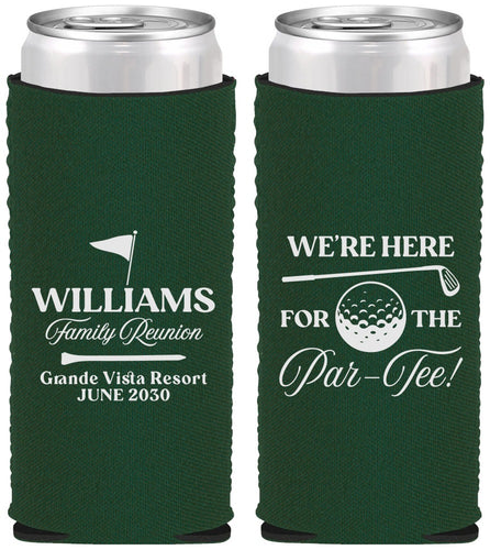 Custom Family Reunion Neoprene Slim Can Coolers - Golf | 160047