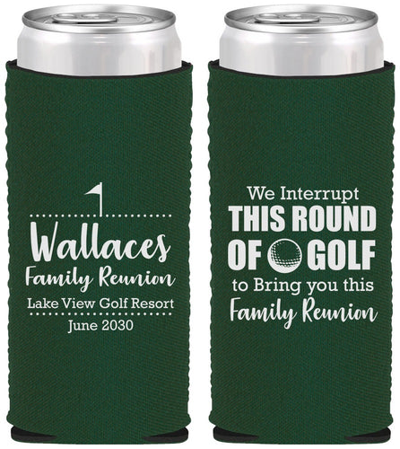 Custom Family Reunion Neoprene Slim Can Coolers - Golf | 160048