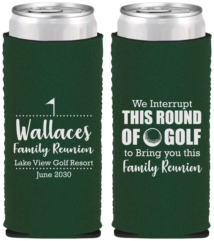 Custom Family Reunion Neoprene Slim Can Coolers - Golf | 160048