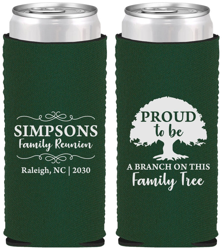 Custom Family Reunion Neoprene Slim Can Coolers - Family Tree | 160050