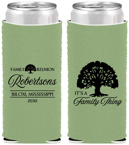 Custom Family Reunion Neoprene Slim Can Coolers - Tree Family Thing | 160054