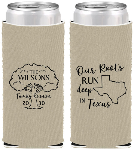 Custom Family Reunion Neoprene Slim Can Coolers - Texas | 160055